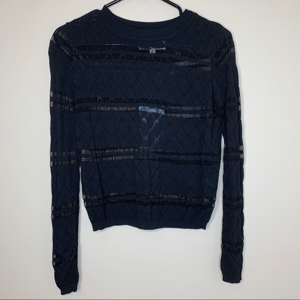 For Love & Lemons Knitz Joni Knit Top Black S NWT - Picture 2 of 6
